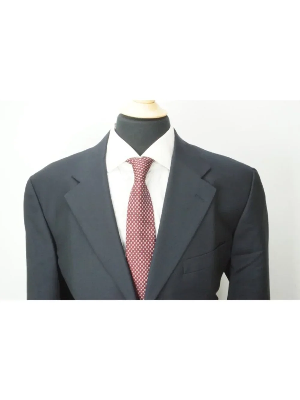 Burberry London Solid Blue Wool 2 Pc Suit Jacket Pant 46R Brand NEW